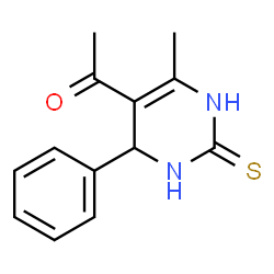 ChemSpider 2D Image | 1-(6-Methyl-4-phenyl-2-thioxo-1,2,3,4-tetrahydro-5-pyrimidinyl)ethanone | C13H14N2OS