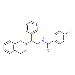ChemSpider 2D Image | N-[2-(3,4-Dihydro-2(1H)-isoquinolinyl)-2-(3-pyridinyl)ethyl]-4-fluorobenzamide | C23H22FN3O