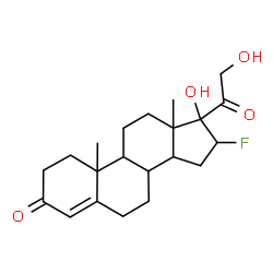 ChemSpider 2D Image | 16-Fluoro-17,21-dihydroxypregn-4-ene-3,20-dione | C21H29FO4