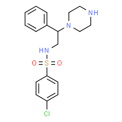ChemSpider 2D Image | 4-Chloro-N-[2-phenyl-2-(1-piperazinyl)ethyl]benzenesulfonamide | C18H22ClN3O2S
