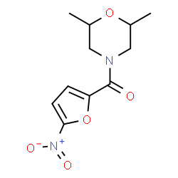 ChemSpider 2D Image | 2,6-dimethyl-4-(5-nitrofuran-2-carbonyl)morpholine | C11H14N2O5