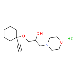 ChemSpider 2D Image | 1-[(1-Ethynylcyclohexyl)oxy]-3-(4-morpholinyl)-2-propanol hydrochloride (1:1) | C15H26ClNO3