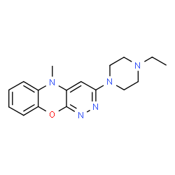 ChemSpider 2D Image | 3-(4-ethyl-1-piperazinyl)-5-methylpyridazino[3,4-b][1,4]benzoxazine | C17H21N5O