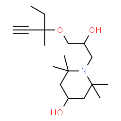 ChemSpider 2D Image | 1-{2-Hydroxy-3-[(3-methyl-1-pentyn-3-yl)oxy]propyl}-2,2,6,6-tetramethyl-4-piperidinol | C18H33NO3