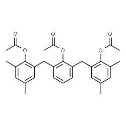ChemSpider 2D Image | 2-[2-Acetoxy-3-(2-acetoxy-3,5-dimethylbenzyl)benzyl]-4,6-dimethylphenyl acetate | C30H32O6