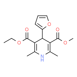 ChemSpider 2D Image | Ethyl methyl 4-(2-furyl)-2,6-dimethyl-1,4-dihydro-3,5-pyridinedicarboxylate | C16H19NO5