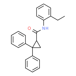 ChemSpider 2D Image | N-(2-Ethylphenyl)-2,2-diphenylcyclopropanecarboxamide | C24H23NO