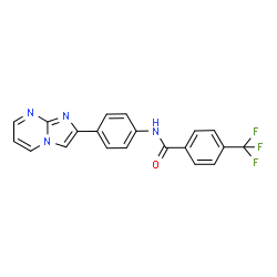 ChemSpider 2D Image | N-[4-(Imidazo[1,2-a]pyrimidin-2-yl)phenyl]-4-(trifluoromethyl)benzamide | C20H13F3N4O