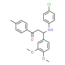 ChemSpider 2D Image | 3-[(4-Chlorophenyl)amino]-3-(3,4-dimethoxyphenyl)-1-(4-methylphenyl)-1-propanone | C24H24ClNO3