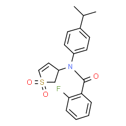 ChemSpider 2D Image | N-(1,1-Dioxido-2,3-dihydro-3-thiophenyl)-2-fluoro-N-(4-isopropylphenyl)benzamide | C20H20FNO3S