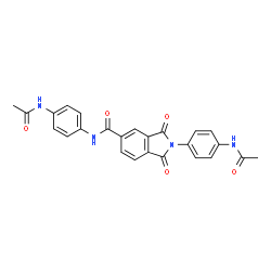ChemSpider 2D Image | N,2-Bis(4-acetamidophenyl)-1,3-dioxo-5-isoindolinecarboxamide | C25H20N4O5