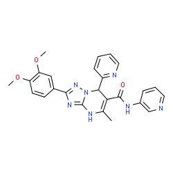 ChemSpider 2D Image | 2-(3,4-Dimethoxyphenyl)-5-methyl-7-(2-pyridinyl)-N-(3-pyridinyl)-1,7-dihydro[1,2,4]triazolo[1,5-a]pyrimidine-6-carboxamide | C25H23N7O3