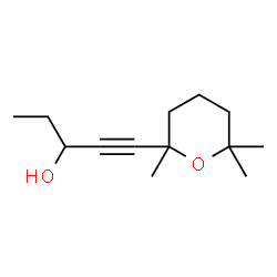 ChemSpider 2D Image | 1-(2,6,6-Trimethyltetrahydro-2H-pyran-2-yl)-1-pentyn-3-ol | C13H22O2