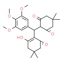 ChemSpider 2D Image | 2-[(2-Hydroxy-4,4-dimethyl-6-oxo-1-cyclohexen-1-yl)(3,4,5-trimethoxyphenyl)methyl]-5,5-dimethyl-1,3-cyclohexanedione | C26H34O7