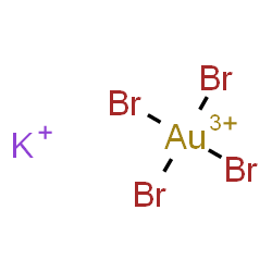 ChemSpider 2D Image | Gold(3+), tetrabromo-, potassium salt (1:1) | AuBr4K