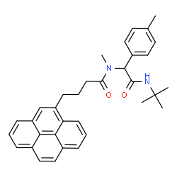ChemSpider 2D Image | N-Methyl-N-{1-(4-methylphenyl)-2-[(2-methyl-2-propanyl)amino]-2-oxoethyl}-4-(4-pyrenyl)butanamide | C34H36N2O2