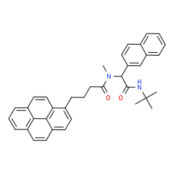 ChemSpider 2D Image | N-[2-(tert-Butylamino)-1-(2-naphthyl)-2-oxoethyl]-N-methyl-4-(pyren-1-yl)butanamide | C37H36N2O2