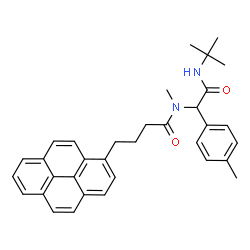 ChemSpider 2D Image | N-[2-(tert-Butylamino)-1-(4-methylphenyl)-2-oxoethyl]-N-methyl-4-(pyren-1-yl)butanamide | C34H36N2O2