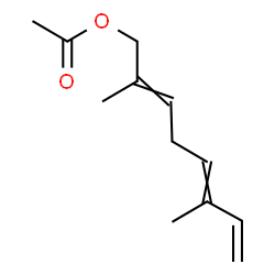 ChemSpider 2D Image | 2,6-Dimethyl-2,5,7-octatrienyl acetate | C12H18O2