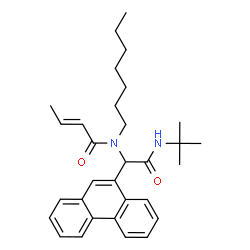 ChemSpider 2D Image | (2E)-N-[2-(tert-Butylamino)-2-oxo-1-(9-phenanthryl)ethyl]-N-heptylbut-2-enamide | C31H40N2O2