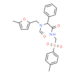 ChemSpider 2D Image | 2-{Formyl[(5-methyl-2-furyl)methyl]amino}-N-{[(4-methylphenyl)sulfonyl]methyl}-2-phenylacetamide | C23H24N2O5S