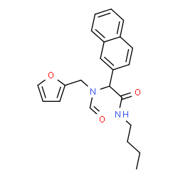 ChemSpider 2D Image | N-Butyl-2-[formyl(2-furylmethyl)amino]-2-(2-naphthyl)acetamide | C22H24N2O3