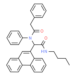 ChemSpider 2D Image | N-[2-(Butylamino)-2-oxo-1-(9-phenanthryl)ethyl]-N,2-diphenylacetamide | C34H32N2O2