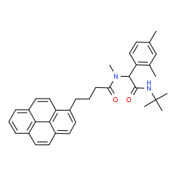 ChemSpider 2D Image | N-[2-(tert-Butylamino)-1-(2,4-dimethylphenyl)-2-oxoethyl]-N-methyl-4-(pyren-1-yl)butanamide | C35H38N2O2