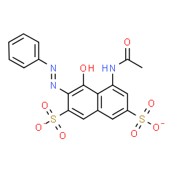 ChemSpider 2D Image | 5-Acetamido-4-hydroxy-3-[(E)-phenyldiazenyl]-2,7-naphthalenedisulfonate | C18H13N3O8S2