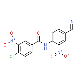ChemSpider 2D Image | 4-Chloro-N-(4-cyano-2-nitrophenyl)-3-nitrobenzamide | C14H7ClN4O5
