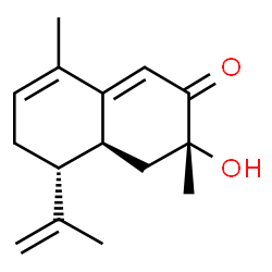 ChemSpider 2D Image | (3R,4aS,5R)-3-Hydroxy-5-isopropenyl-3,8-dimethyl-4,4a,5,6-tetrahydro-2(3H)-naphthalenone | C15H20O2