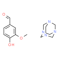 ChemSpider 2D Image | 4-hydroxy-3-methoxybenzaldehyde - 1,3,5,7-tetraazatricyclo[3.3.1.13,7]decane (1:1) | C14H20N4O3