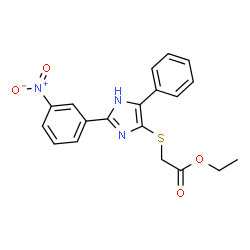 ChemSpider 2D Image | Ethyl {[2-(3-nitrophenyl)-4-phenyl-1H-imidazol-5-yl]sulfanyl}acetate | C19H17N3O4S