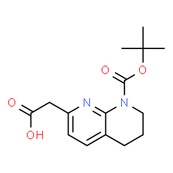 ChemSpider 2D Image | 8-N-Boc-5,6,7,8-Tetrahydro-1,8-naphthyridin-2-acetic acid | C15H20N2O4