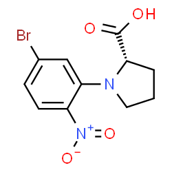 ChemSpider 2D Image | 1-(5-Bromo-2-nitrophenyl)-L-proline | C11H11BrN2O4