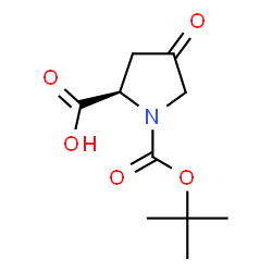 ChemSpider 2D Image | 1-{[(2-Methyl-2-propanyl)oxy]carbonyl}-4-oxo-D-proline | C10H15NO5