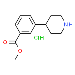 ChemSpider 2D Image | 3-Piperidin-4-yl-benzoic acid methyl ester HCl | C13H18ClNO2
