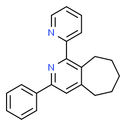ChemSpider 2D Image | 3-Phenyl-1-(2-pyridinyl)-6,7,8,9-tetrahydro-5H-cyclohepta[c]pyridine | C21H20N2