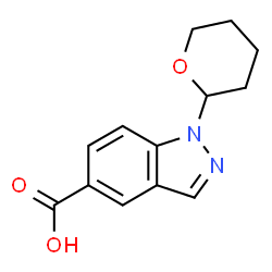 ChemSpider 2D Image | 1-(Tetrahydro-pyran-2-yl)-1H-indazole-5-carborxylic acid | C13H14N2O3