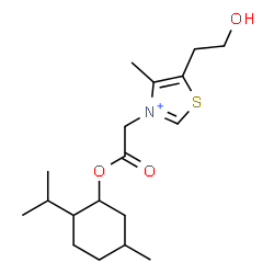 ChemSpider 2D Image | 5-(2-Hydroxyethyl)-3-{2-[(2-isopropyl-5-methylcyclohexyl)oxy]-2-oxoethyl}-4-methyl-1,3-thiazol-3-ium | C18H30NO3S