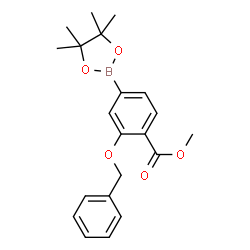 ChemSpider 2D Image | Methyl 2-(benzyloxy)-4-(4,4,5,5-tetramethyl-1,3,2-dioxaborolan-2-yl)benzoate | C21H25BO5
