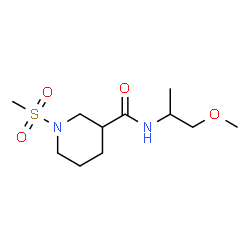 ChemSpider 2D Image | N-(1-Methoxy-2-propanyl)-1-(methylsulfonyl)-3-piperidinecarboxamide | C11H22N2O4S