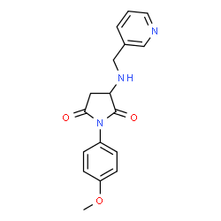 ChemSpider 2D Image | 1-(4-Methoxyphenyl)-3-[(3-pyridinylmethyl)amino]-2,5-pyrrolidinedione | C17H17N3O3