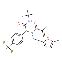 ChemSpider 2D Image | N-{2-(tert-butylamino)-2-oxo-1-[4-(trifluoromethyl)phenyl]ethyl}-2-methyl-N-[(5-methylfuran-2-yl)methyl]prop-2-enamide | C23H27F3N2O3