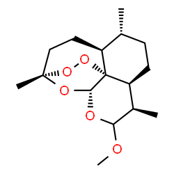 ChemSpider 2D Image | (5aS,6R,8aS,9R,12R,12aR)-10-methoxy-3,6,9-trimethyldecahydro-3,12-epoxy[1,2]dioxepino[4,3-i]isochromene | C16H26O5