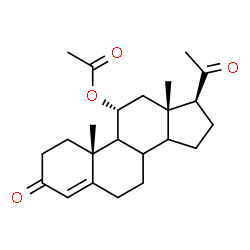 ChemSpider 2D Image | (8xi,9xi,11alpha,14xi)-3,20-Dioxopregn-4-en-11-yl acetate | C23H32O4
