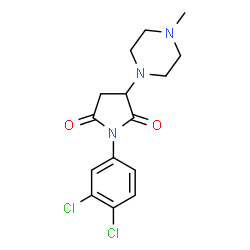 ChemSpider 2D Image | 1-(3,4-Dichlorophenyl)-3-(4-methyl-1-piperazinyl)-2,5-pyrrolidinedione | C15H17Cl2N3O2