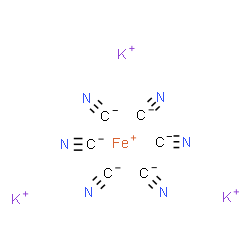 ChemSpider 2D Image | tripotassium iron(+1) cation hexacyanide | C6FeK3N6