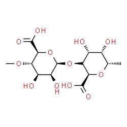 ChemSpider 2D Image | (6S)-2,6-Anhydro-6-methyl-3-O-(4-O-methyl-beta-D-mannopyranuronosyl)-D-allonic acid | C14H22O12
