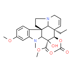ChemSpider 2D Image | Methyl (2xi,3beta,4beta,5alpha,12beta,19xi)-4-acetoxy-3-hydroxy-16-methoxy-1-methyl-6,7-didehydroaspidospermidine-3-carboxylate | C25H32N2O6